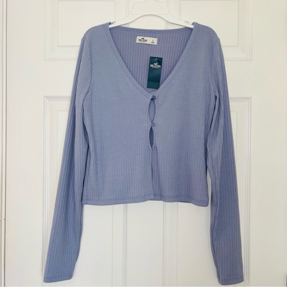 Hollister Ribbed Keyhole Cardigan